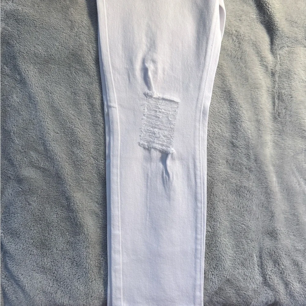 Manfinity White Distressed Ripped Jeans Size 34 - Picture 5 of 7